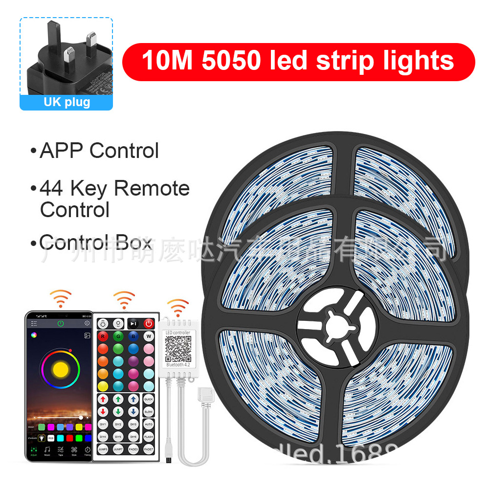 Cross-border LED Light Strip Smart Bluetooth Light Strip Set 5050RGB Music Waterproof Light Strip 44 Key APP Controller