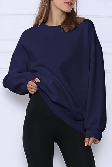 217g Weight Long Sleeve Sleeve Length Pullovers Placket Type Polyester Fabric Type Long Top Length Hoodie Tops Type Daily Occasion Round Neck Neckline Loose Fit Type Solid Color Pattern Winter, Spring, Autumn Season Women's Gender Streetwear Style Hoodies & Sweatshirts Long Sleeve Streetwear Solid Color 20