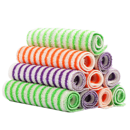 A generation of colored bamboo fiber dishwashing cloth for home use, oil-proof kitchen oil removal dishwashing towel, cleaning cloth, wholesale