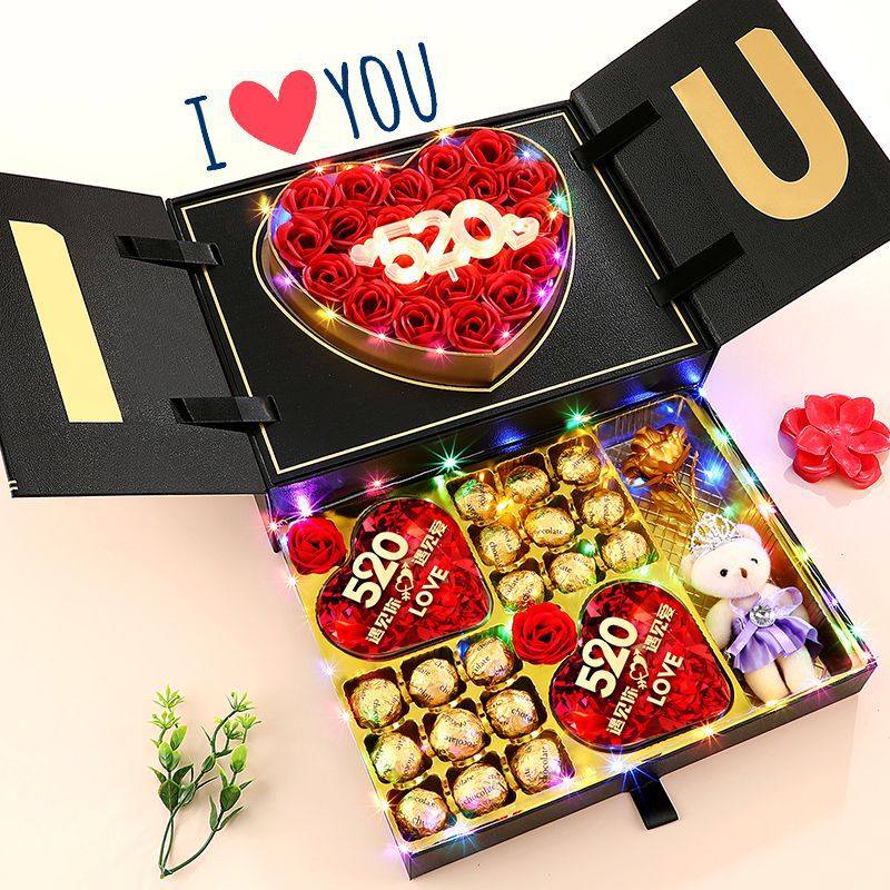 情人节DEFU巧克力装送男女生友生日礼物高档礼盒巧克力球脆皮圆球