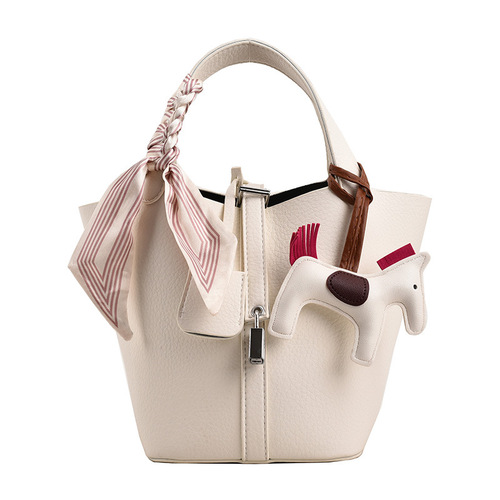 Internet celebrity portable vegetable basket bag women's bag  new trendy versatile commuting handbag texture niche bucket bag