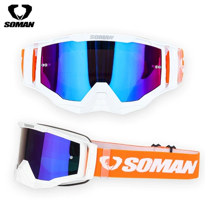 Dəbilqə (Kaska) aksesuarları – Unisex Mountaineering Goggles - white-frame-with-blue-plated-film