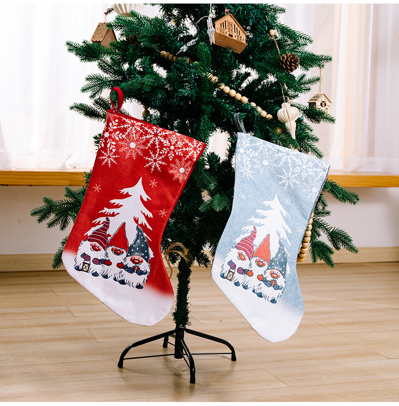 Julestrømpe med rensdyrprint børnegave julepynt_voghion.com