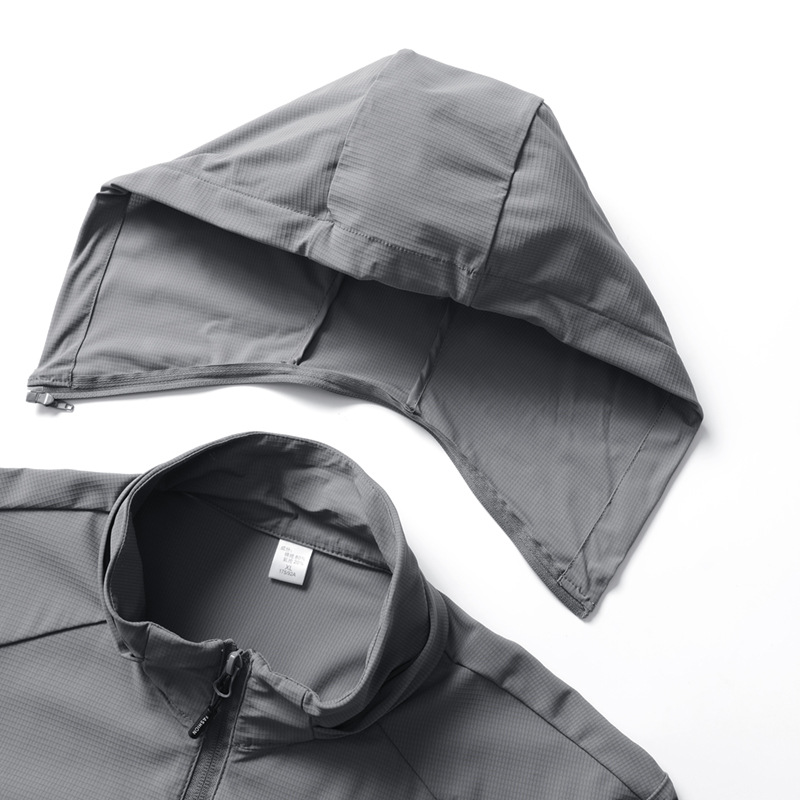 Ropa de protección solar UPF50 + ropa de protección solar de mujer al aire libre para hombres, gorra de borde grande desmontable con hielo, ropa de piel transpirable de verano image 4