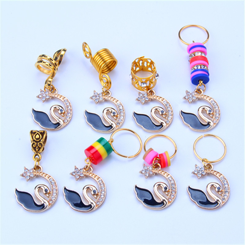 Perruque, accessoires pour dreadlocks, anneaux, pinces, ornements creux en alliage incrustés de diamants, pinces à cheveux, ressorts_voghion.com