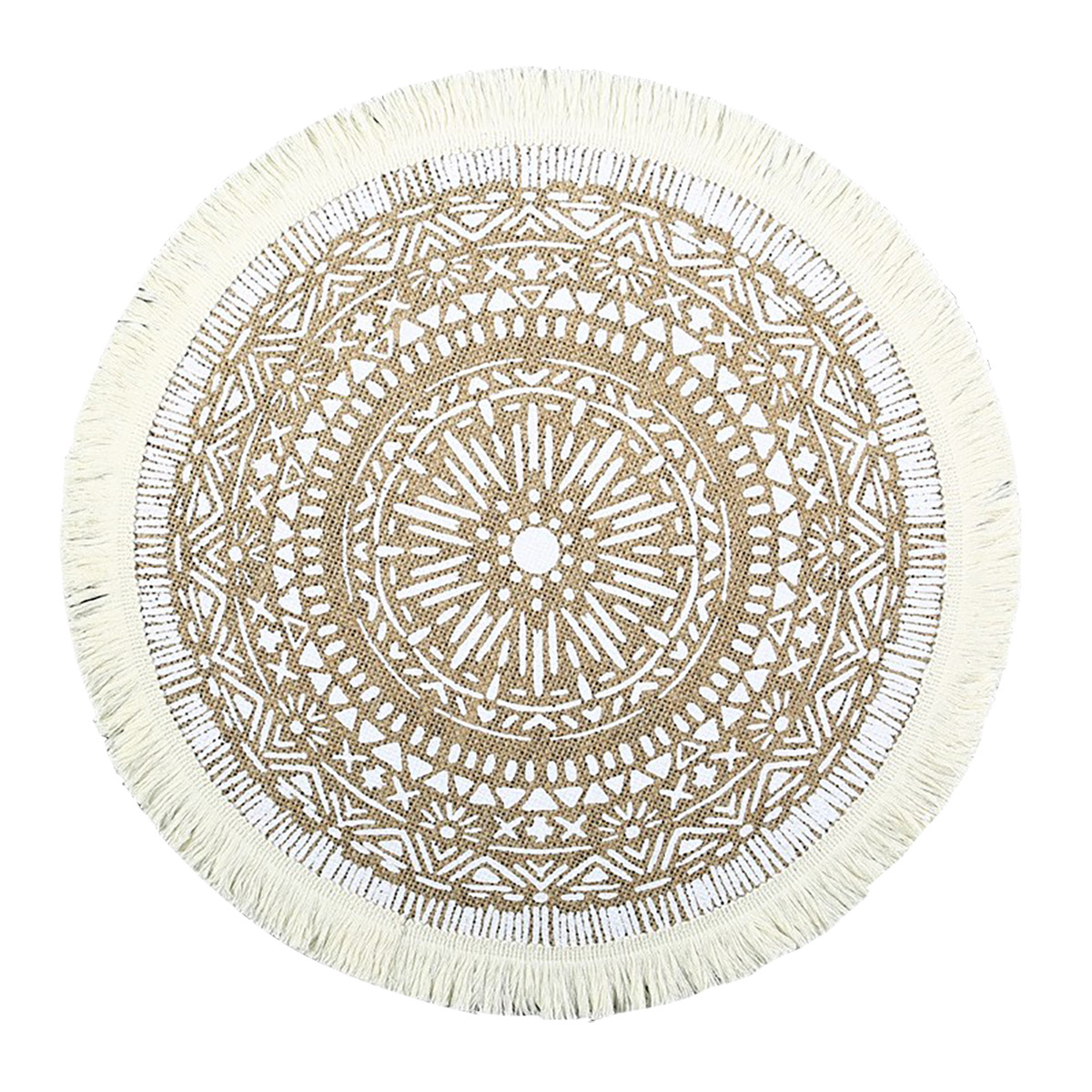 Inventario redondo de yute bordilla trenzada almohadilla de mesa ambiente decoración almohadilla de mesa retro almohadilla aislante térmico