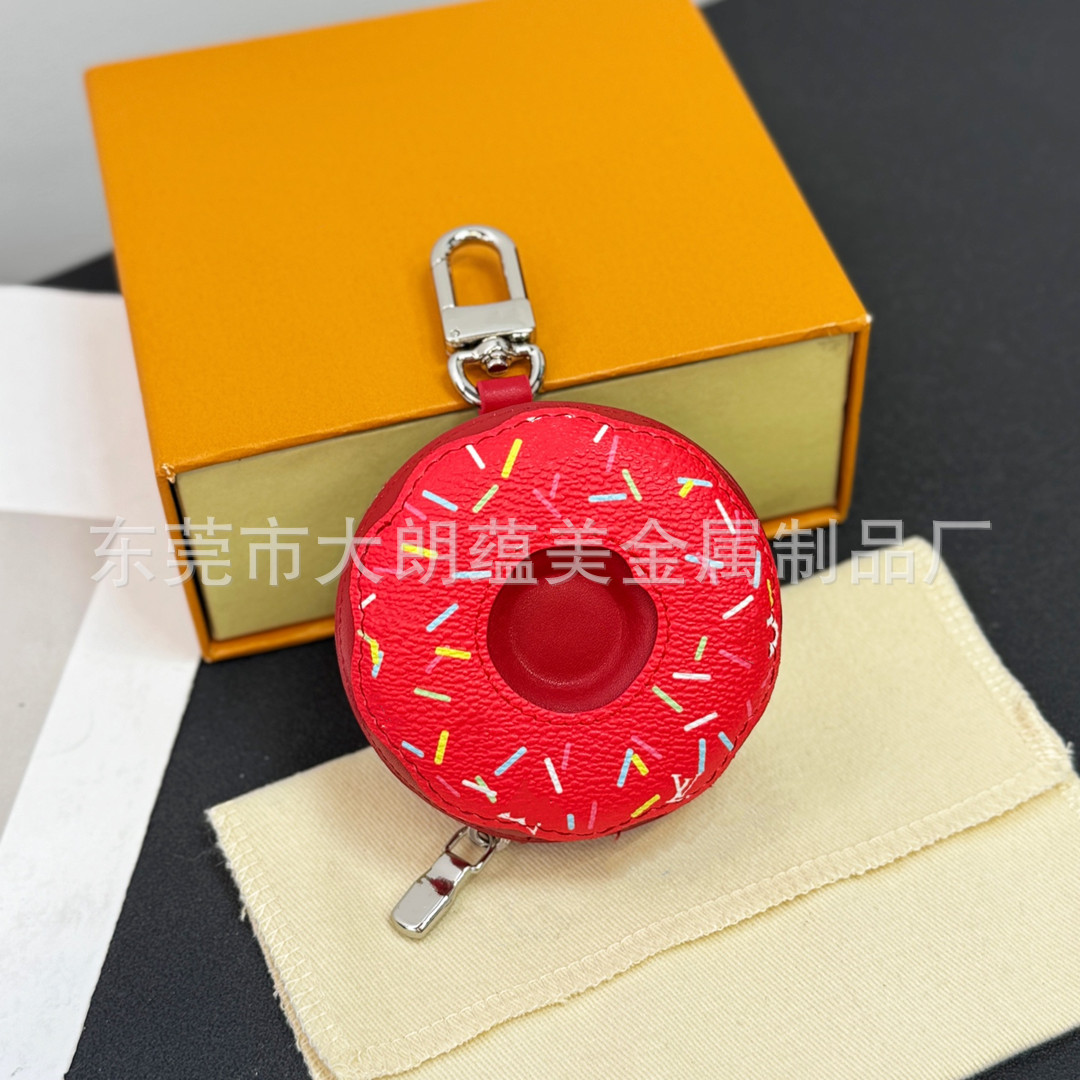 Colgante Monedero en Forma de Dona de Cuero PU Decorativo para Bolsa y Coche