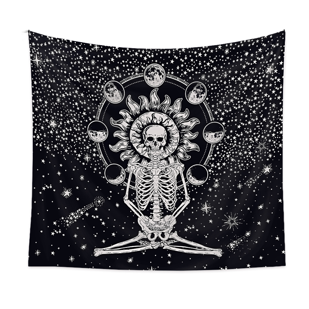 Retro Skull Moon Phase Printing Tapestry Wholesale Nihaojewelry display picture 3