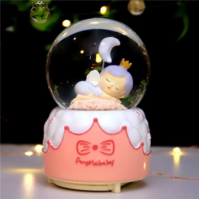 Rotating colorful lightweight music box for students, with snowflakes, Birthday gift