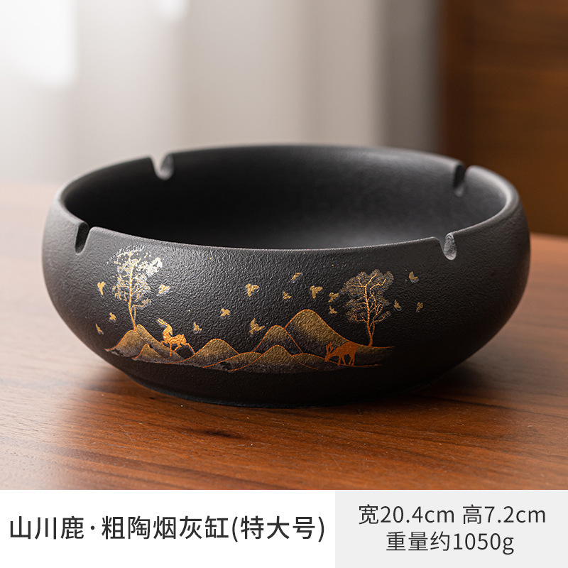 大号陶瓷烟灰缸家用简约潮流时尚创意个性办公室轻奢高级感烟缸|undefined