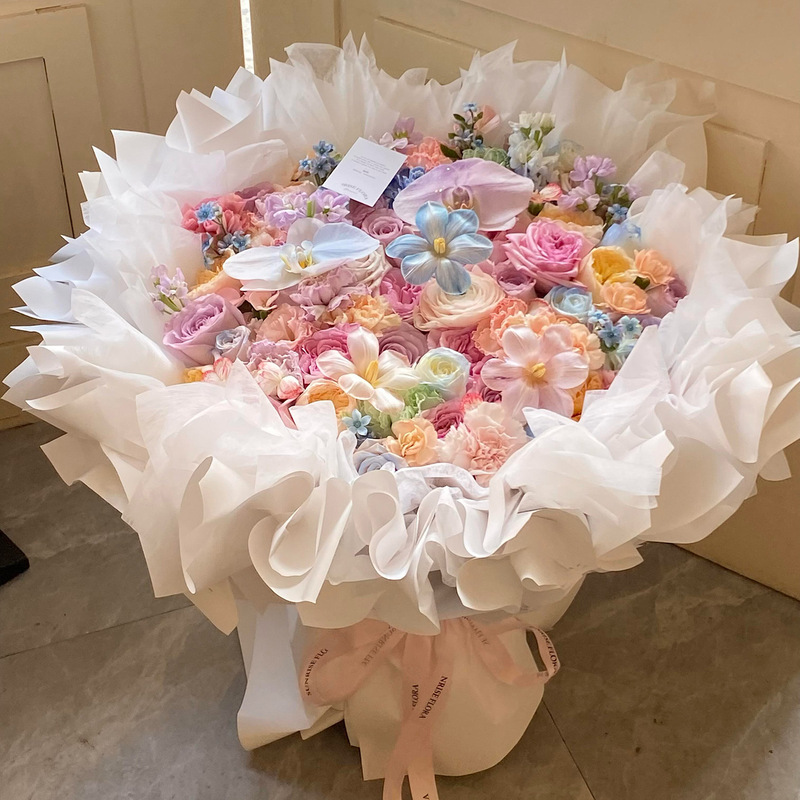 玫瑰永生花束七夕送女友高级感花束温柔仿真香皂花束混搭玫瑰花束|undefined