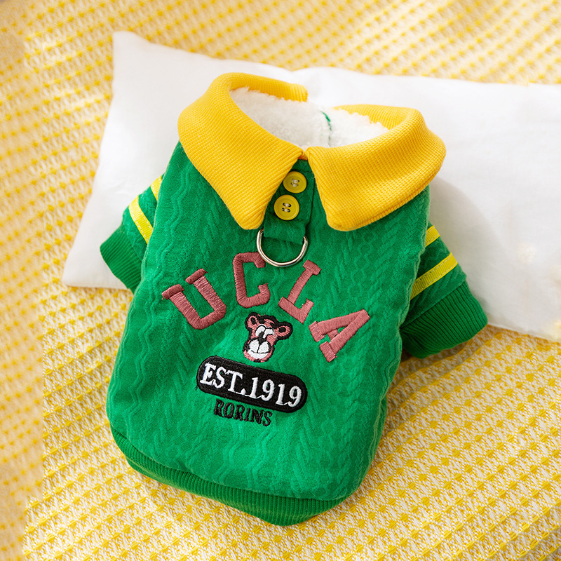 Otoño y invierno para perros con camisa de peluche gruesa para perros de punto polo camisa de peluche para perros pequeños y medianos para gatos para mascotas ropa de Teddy
