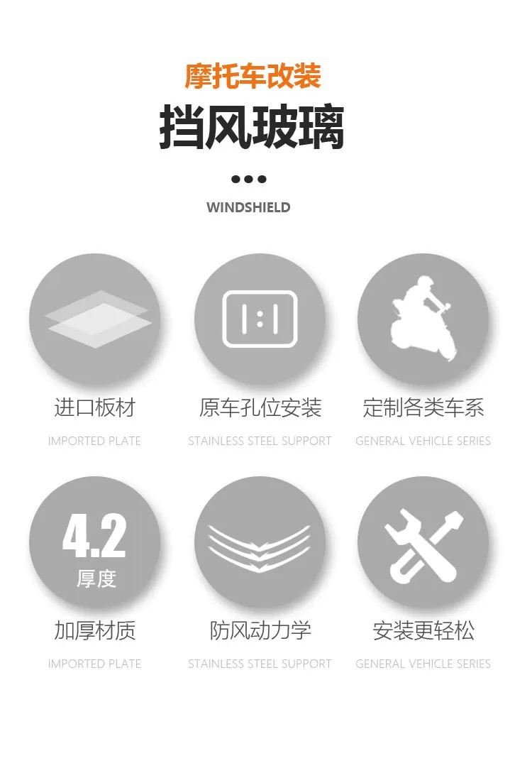 Suitable for Honda NX400 NX500 windshield, specially modified waterbird front windshield, chest protector, rain shield accessories