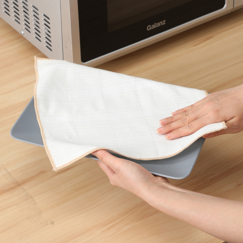 Meiliya Copper Fiber Antibacterial Wipe Kitchen Absorbent Hair-free Oil-free Household Dishwashing Cloth Thickened 3-piece Pack
