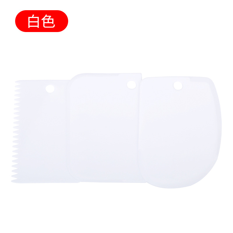 Color PP plastic scraper three-piece baking gadgets cream cake scraper household multi-function cutting knife