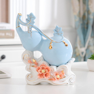 Gourd Ornaments Ceramic Ornaments Living Room Decorations Wine Cabinet Gifts Room Home Entrance Crafts Bedroom