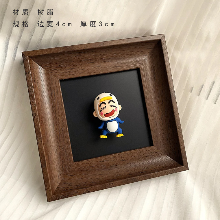 泡泡盲盒展示相框手办diy 玛特框中古风黑色公仔桌面摆件装饰摆台|undefined