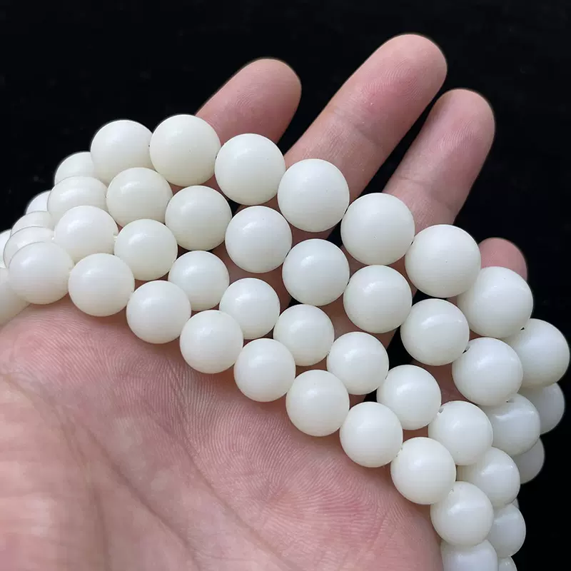 菩提根圆珠顺白114颗素珠 正圆白菩提根绕指揉佛珠厂价批发