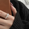 Fashionable retro one size ring, silver 925 sample, Japanese and Korean, simple and elegant design, on index finger