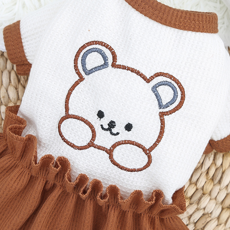 Camiseta con falda para mascotas, camiseta para parejas, osito de peluche, ropa para perros medianos_voghion.com
