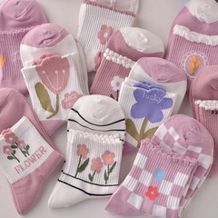 襪子女中筒襪秋冬款ins潮甜美可愛高顏值學院風網紅韓版日系長襪