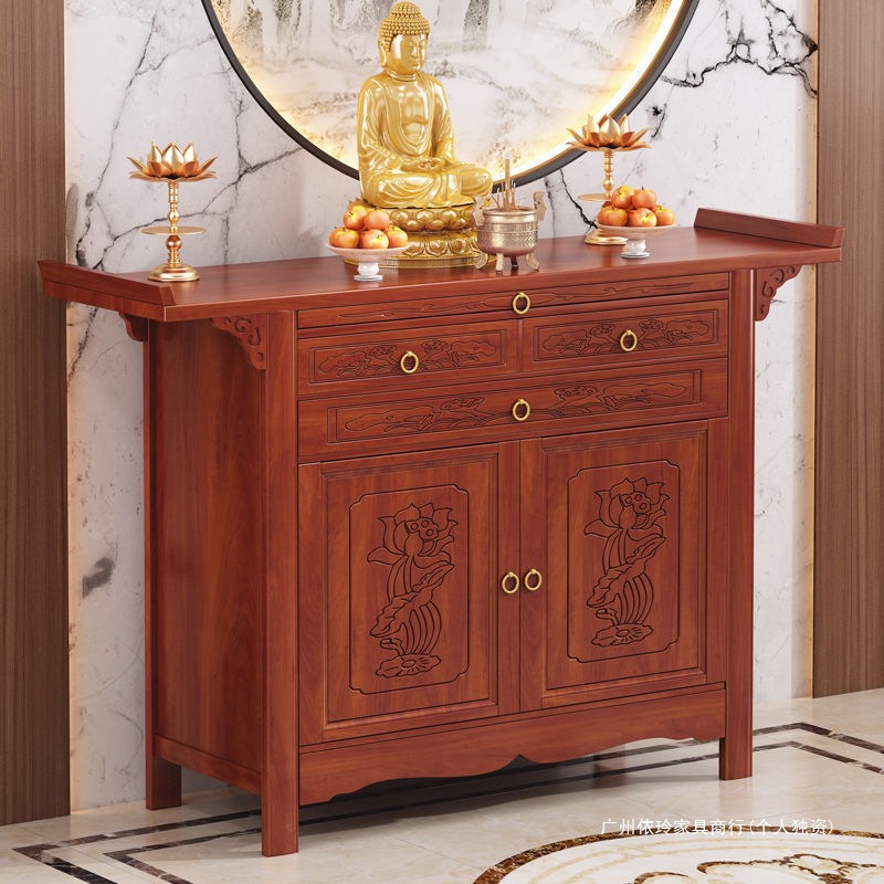 New Chinese-Style Standing Cabinet for Buddhist Altar, God of Wealth Cabinet, Offering Table, Home Incense Altar, Buddha Statue, Guan Gong, Bodhisattva, Tribute Table, Offering Table