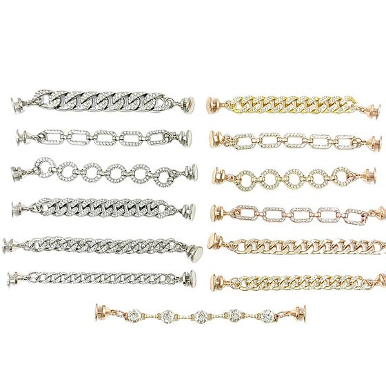 Rhinestone Short Chain Shoes Flower Chain Hole Shoes Decorative Chain DIY Handmade Decorative Shoes Accessories with Hidden Buckle