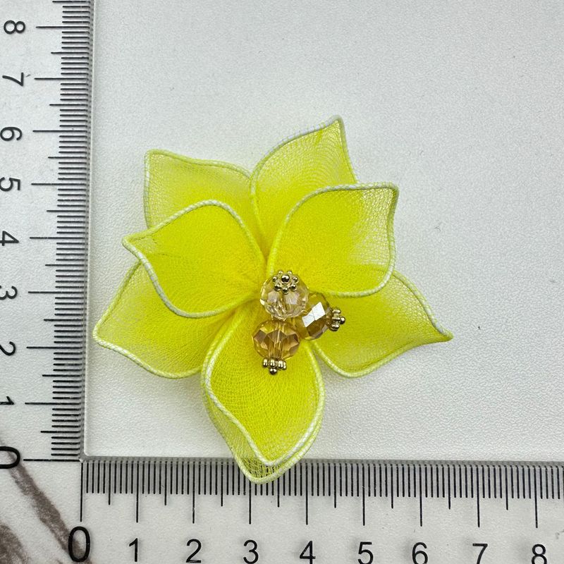 二層メッシュフラワー立体クリスタルユリフラワー装飾品装飾衣類アクセサリーイヤリング靴花靴バックルアクセサリー|undefined