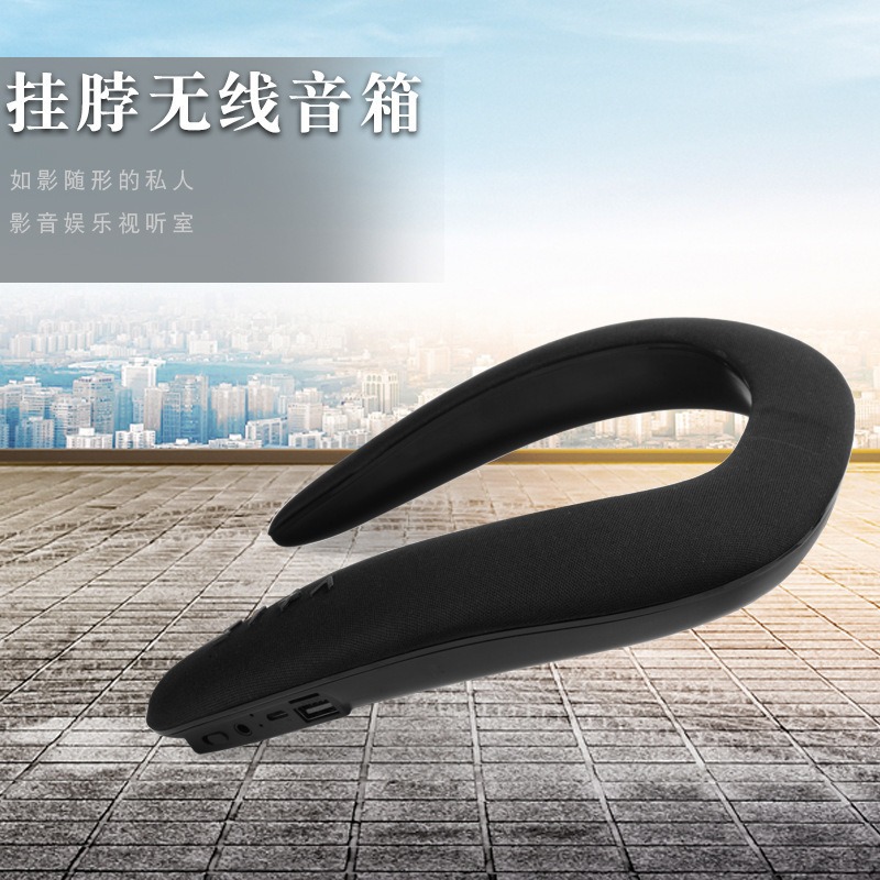 Nuevo tipo de altavoz de cuello en forma de U estéreo de alta calidad inalámbrica colgante de cuello móvil portátil USB Bluetooth sonido