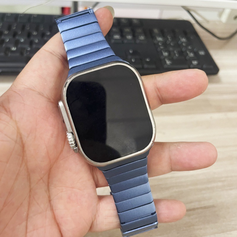 Apple s10 時計ストラップチタン Applewatch9/8/7ultra1/2 バタフライバックルステンレススチール時計ストラップに適しています。|undefined
