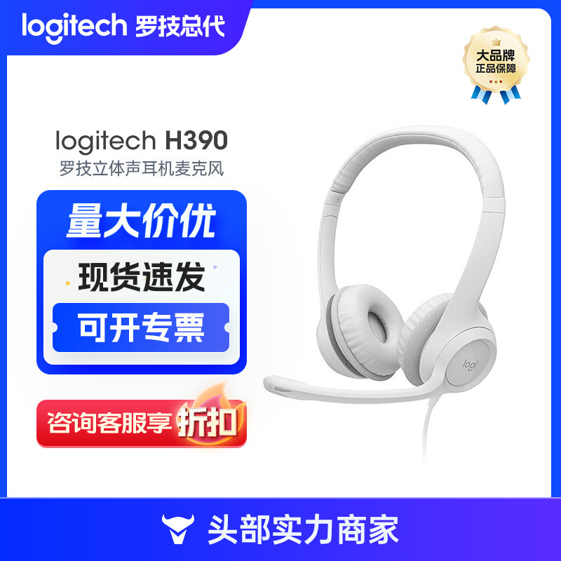 Cross-Border Logitech H390 Headset USB Computer with Microphone Conference Office Training Online Class Headset