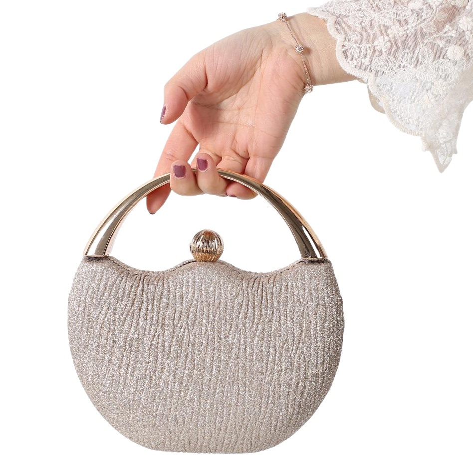 Fábrica nuevo retro brillante Rosa bolsa de banquete portátil Arco de la moda bolsa de noche bolsa de boda partido bolsa de cuentas bolsa de noche
