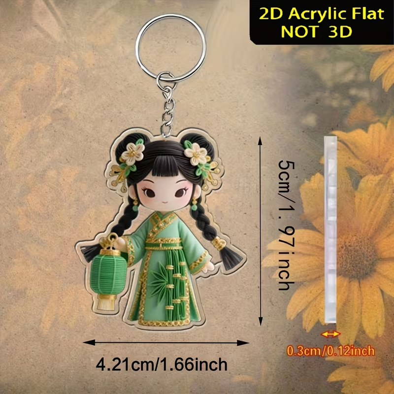 Acrílico transfronterizo 2D plano acrílico de ópera tradicional china llavero acrílico adecuado para llavero de automóvil