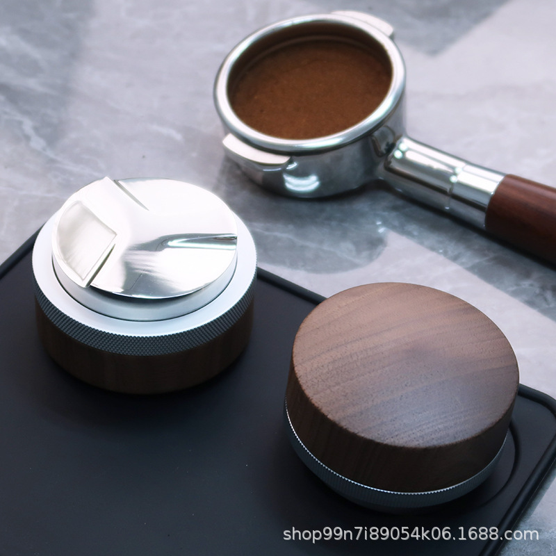 Coffee Tamper Wholesale Italian-Style 304 Stainless Steel Walnut Wood Coffee Tamper Coffee Machine Accessories