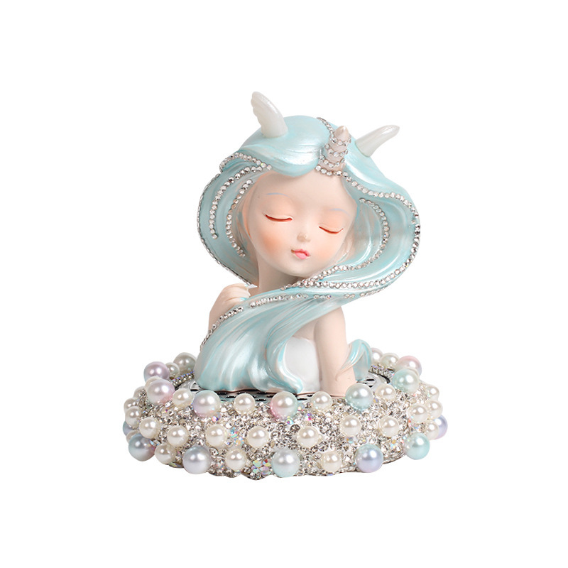 Artículo creativo de la chica del mar adornos de automóviles perfume encantador ángel perfume de automóvil perla base de diamante perfumado perdurable