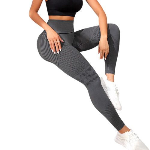 European and American-style sexy high-waisted stretch workout leggings for women—perfect for fitness, running, and yoga.