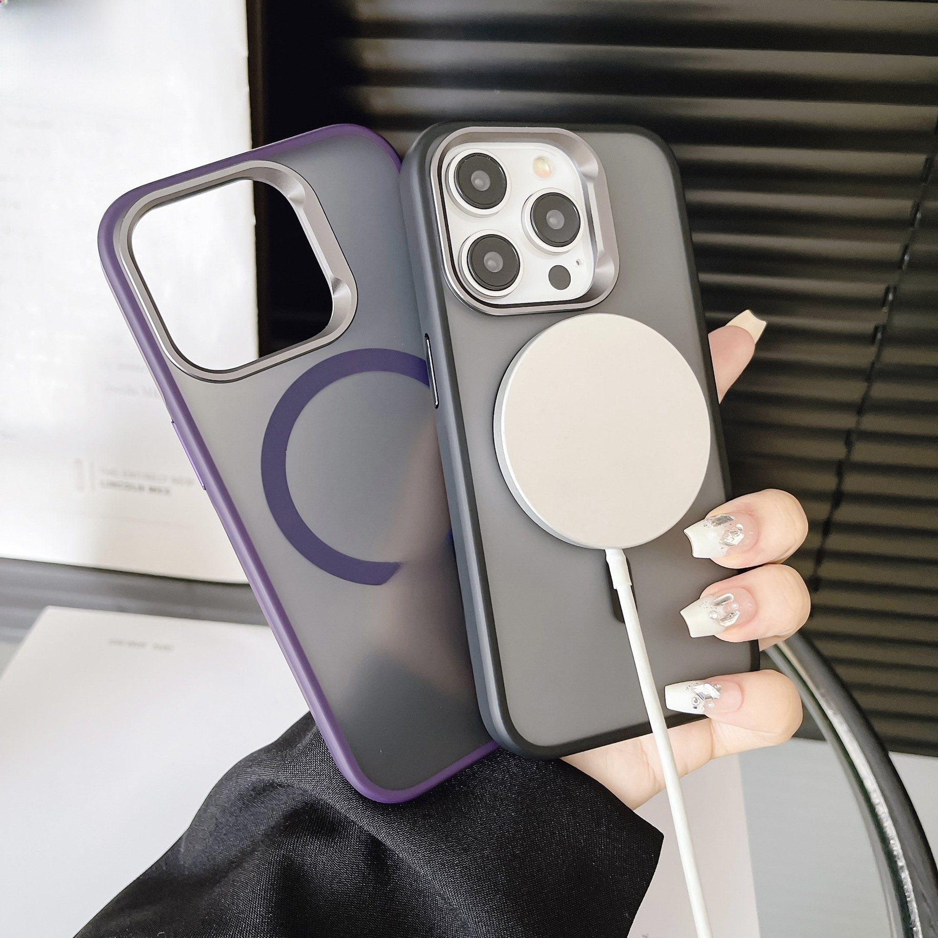名匠適用iPhone15Promax磁吸手機殼高端磨砂膚感蘋果14防摔保護套