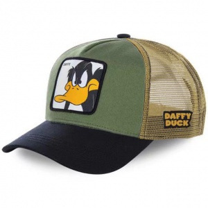 2024 nueva gorra bordada de anime de pato de dibujos animados, gorra de conductor de camión, gorra de béisbol de malla extraña de boca grande