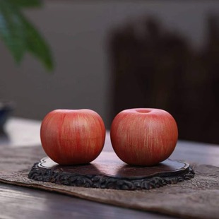 Yixing purple sand tea pet bionic apple ornaments can raise copper money grass flower arrangement ornaments tea table tea table home ornaments