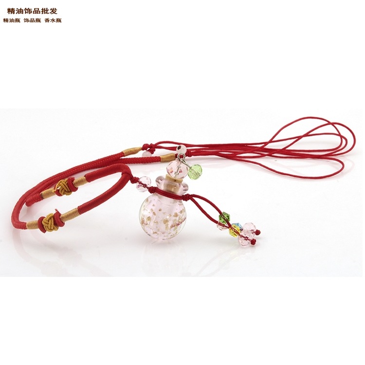 精油饰品网粉红色小球形金沙款双扣绳项链4.jpg