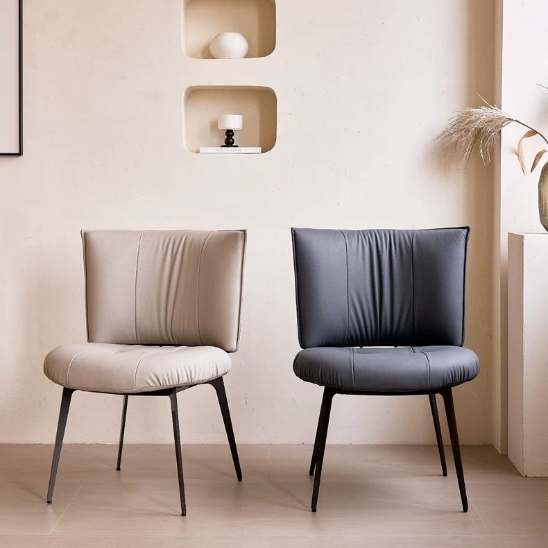 Italian Dining Chair, Home Chair, High-End Backrest, Modern Simple Internet Celebrity Hotel Negotiation, Nordic Minimalist Leather Art Arc