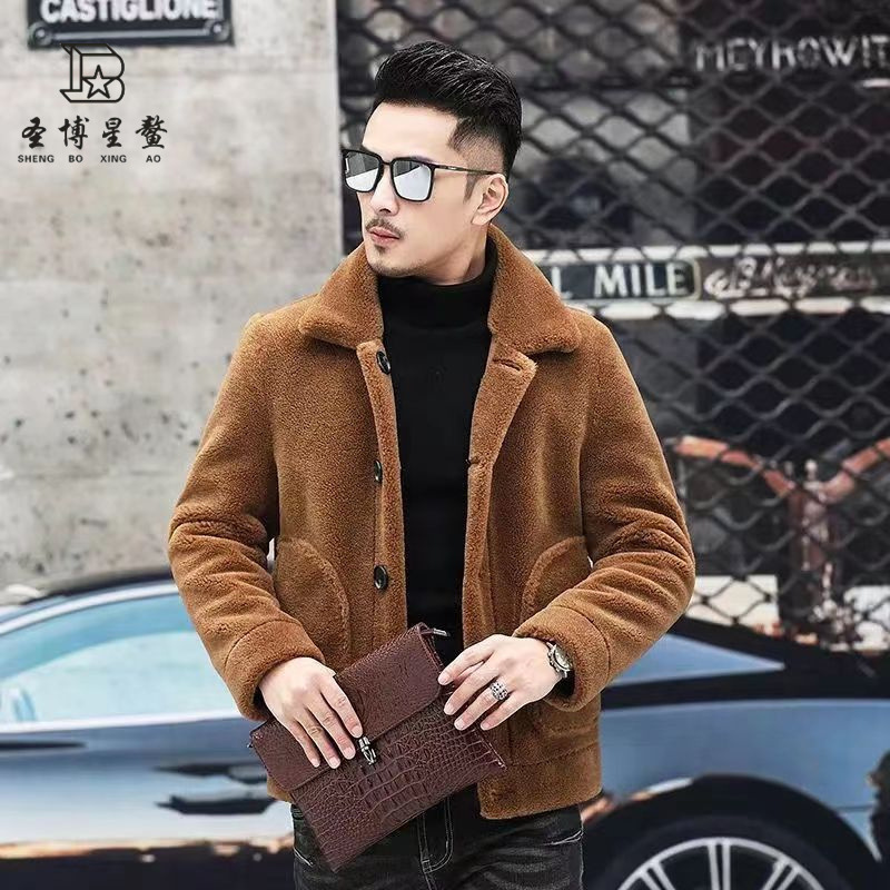 New plus velvet padded double-sided leather casual commuter fur one coat particle velvet trend cotton-padded jacket wholesale