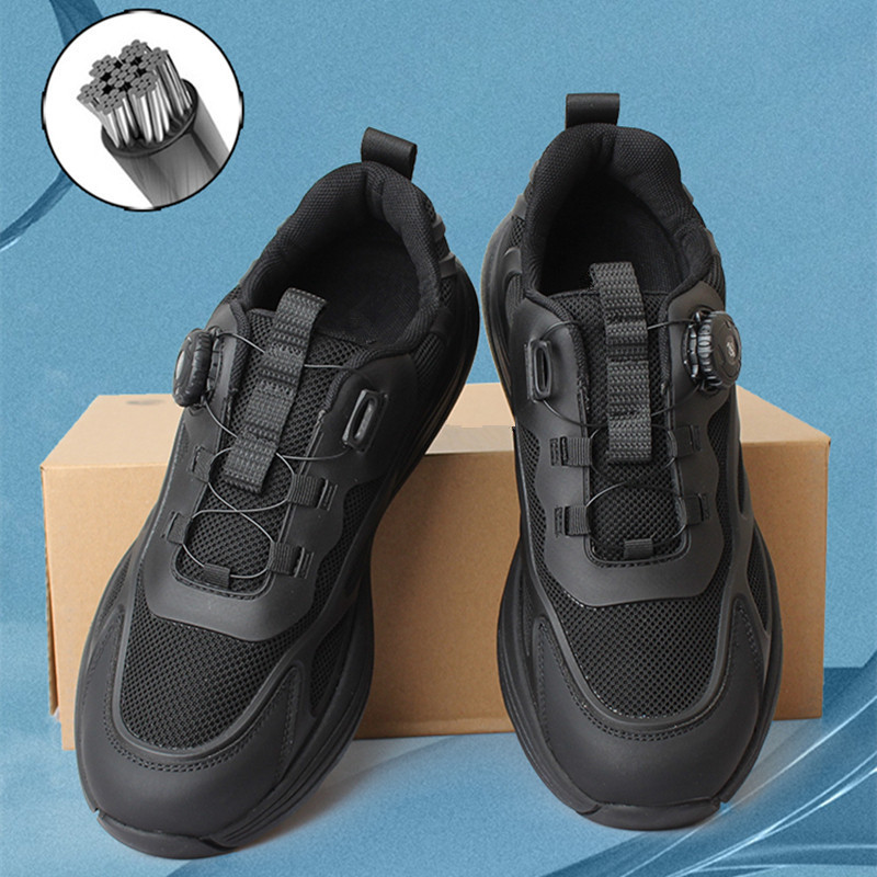 Running Training Shoes, Puncture-Proof, Black, Men's New Style Quick Button Shoes, Sports Men's Waterproof Shoes, Ultra-Light Shock-Absorbing Running Shoes Running Training Shoes, Puncture-Proof, Black, Men's New Style Quick Button Shoes, Sports Men's Waterproof Shoes, Ultra-Light Shock-Absorbing Running Shoes