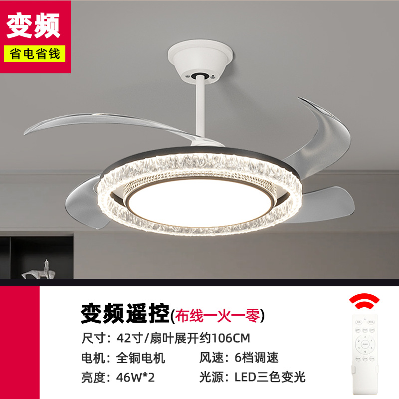 Lámpara de Techo con Ventilador Invisible de Espectro Completo - Iluminación Moderna para Sala de Estar y Dormitorio