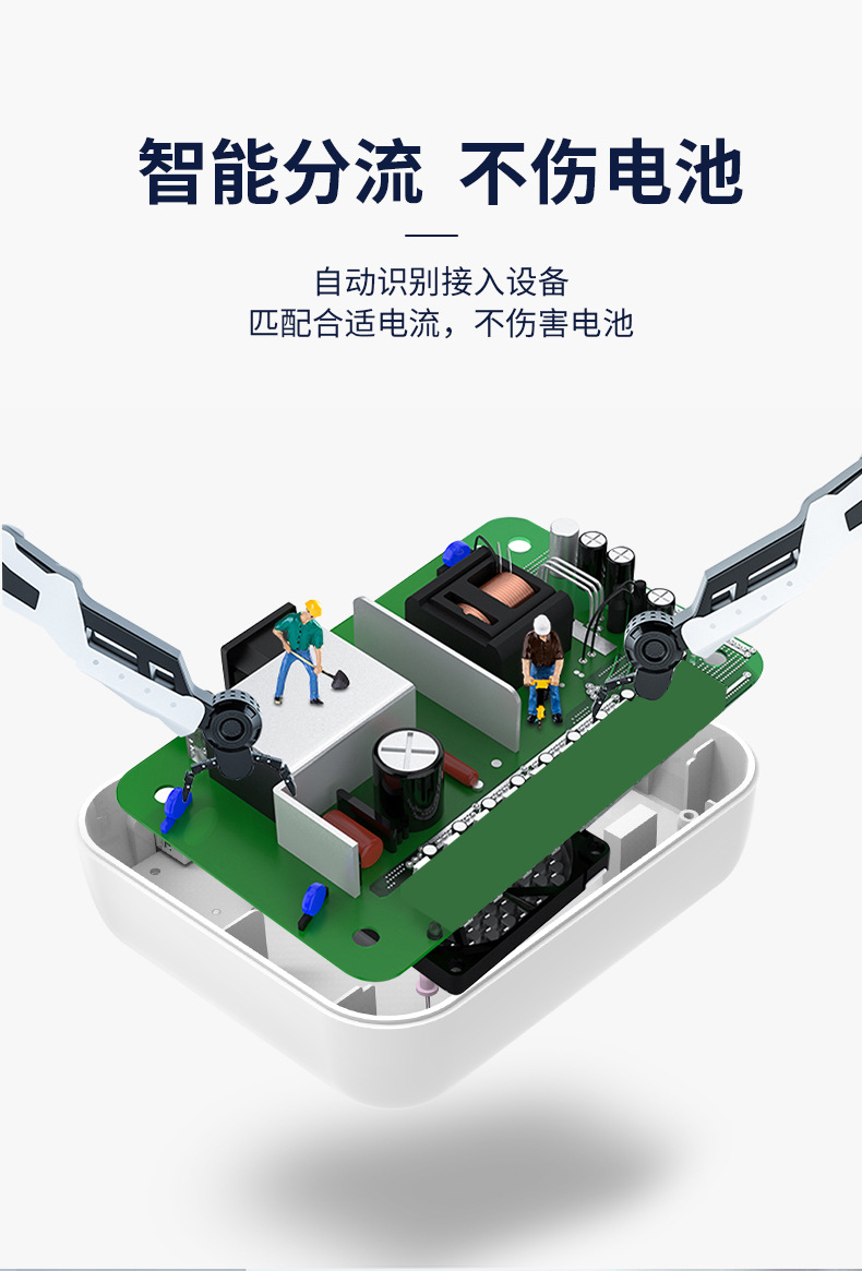 Wholesale 5-port USB charger 65W fast charging multi-port charger mobile phone tablet digital multi-function charging stand