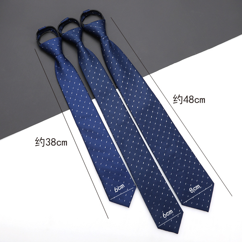 Cravatta con cerniera uomo stile coreano blu a righe formale_voghion.com