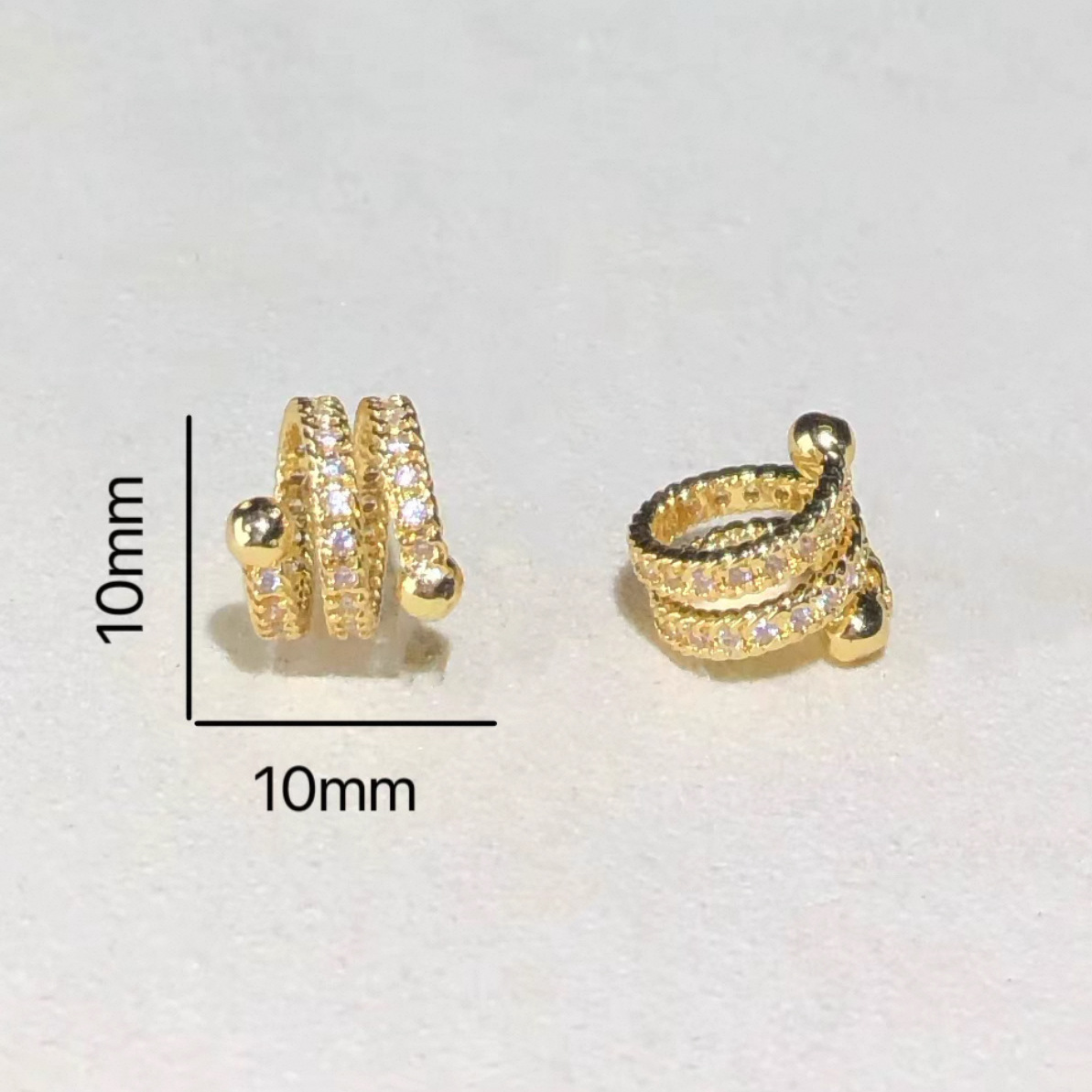 14K Gold-Filled Color-Preserving Crystal DIY Accessories Spiral Twist Ring-Shaped Bead Holder Bracelet Necklace Zircon Jewelry