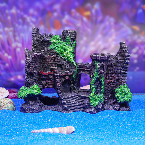 New creative decoration, simulated small castle DIY pet personality fish tank scenery European style building hiding house