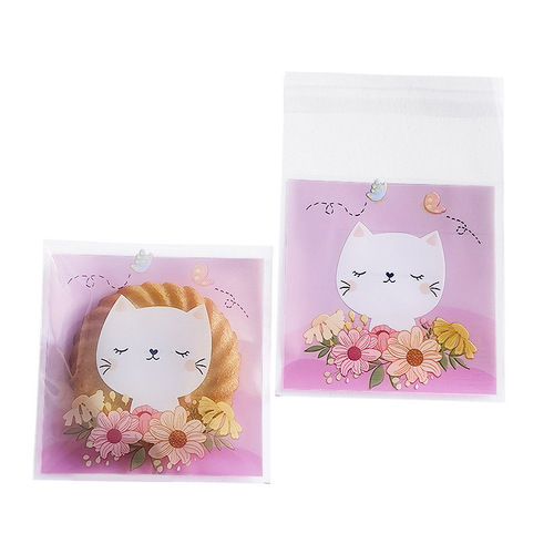 7*7+3 Baking Food Cookies Packaging Bag Snowflake Nuts Snack Small Gift Semi-transparent Self-adhesive Bag