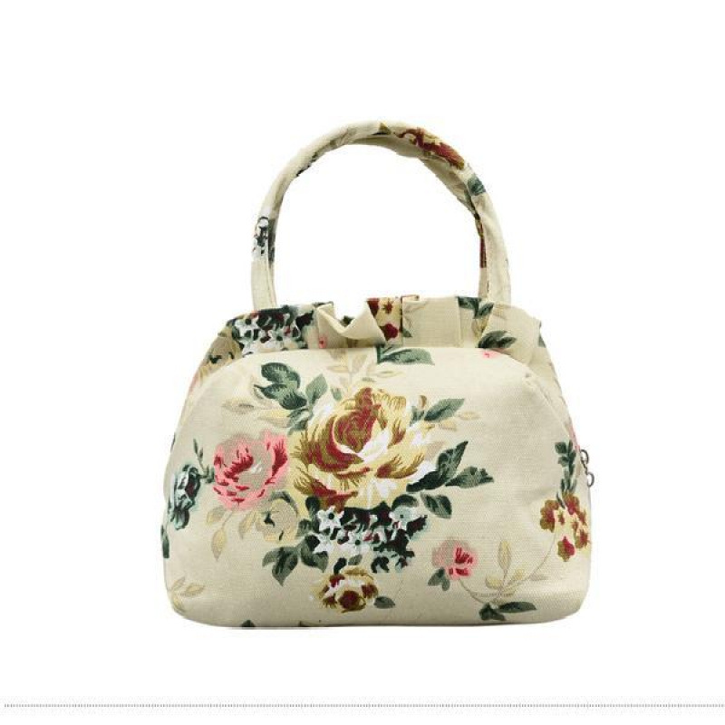 春夏帆布轻布包女包手提包女包水饺包印花小拎包零钱包中年中国风